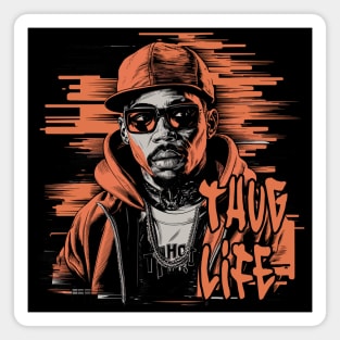 Vibrant Thug Life Design with Black Men Magnet